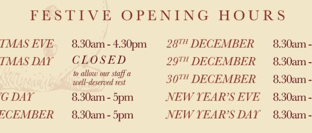 Image for Christmas Opening Hours
